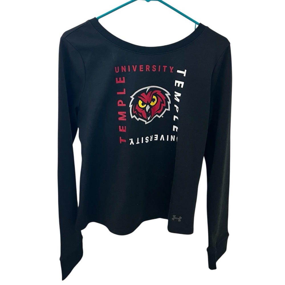 ⚫️UNDER ARMOUR: Women’s M, Temple University long sleeve shirt w/crossed back⚫️